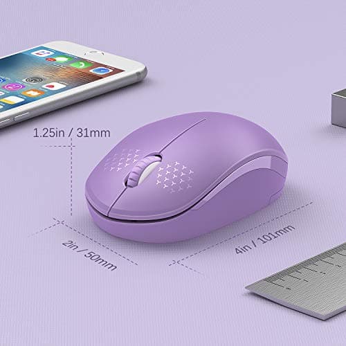 seenda Wireless Mouse, 2.4G Noiseless Mouse with USB Receiver Portable Computer Mice Cordless Mouse for PC, Tablet, Laptop - Purple image