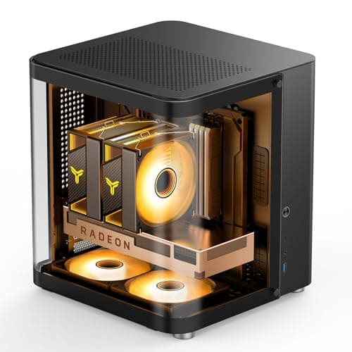 Jonsbo TK-1 Micro ATX Mini Tower Black with Tempered Glass Side Panel and USB 3.2 Gen 2 Type-C, USB 3.2 Gen 1 Type-A image