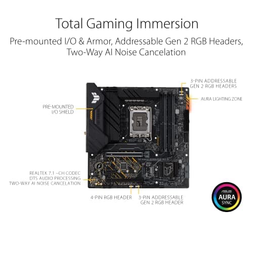 Asus B660 TUF GAMING B660M-PLUS WIFI D4 DDR4 Micro ATX image