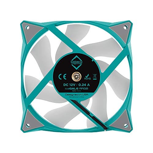 Iceberg Thermal IceGALE 120mm Teal / White ARGB PWM 94 CFM 3-Pack image