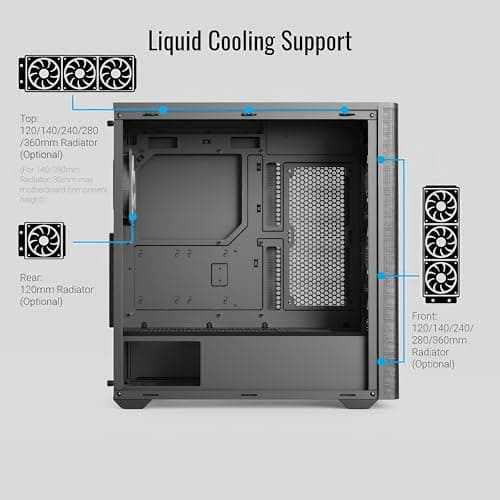 Aerocool D501A V2 ATX Mid Tower Black with Tempered Glass Side Panel and USB 3.2 Gen 2 Type-C, USB 3.2 Gen 1 Type-A image