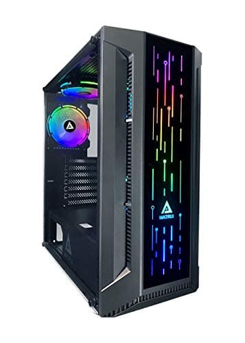 Apevia Matrix ATX Mid Tower Black with Tempered Glass Side Panel and USB 3.2 Gen 1 Type-A USB 2.0 Type-A main image