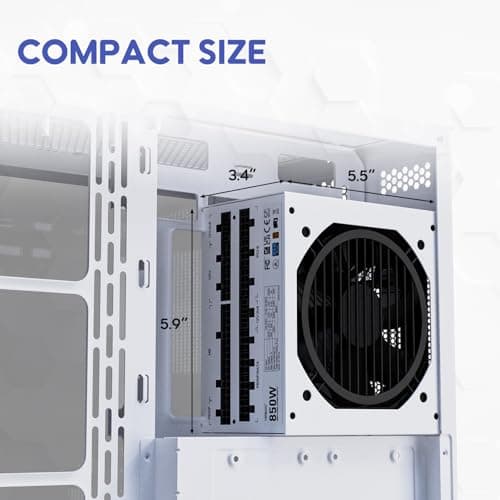 Vetroo 50315153277247 White 850W Fully Modular 80+ Gold Certified ATX image