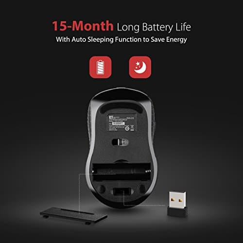 VicTsing Computer Wireless Mouse, 2.4G Portable USB Mouse Ergonomic Mouse- Fit Your Hand Nicely, 5 Adjustable DPI Levels, Page Down/Up Buttons, 20 Months Battery Life, Designed for PC, Desktop, Laptop image