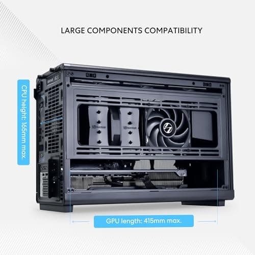 Lian Li A3-mATX Micro ATX Mini Tower Black / Brown Wood with Tempered Glass Side Panel image