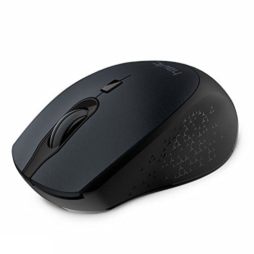 Havit 2.4G Wireless Mouse 2000DPI Optical Mini Portable Mobile with USB Receiver, 3 Adjustable DPI Levels, 4 Buttons for Notebook, PC, Laptop, Computer, MacBook (Black) image