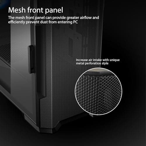 Vetroo M03 Micro ATX Mini Tower Black with Tempered Glass Side Panel and USB 3.2 Gen 1 Type-A, USB 2.0 Type-A image