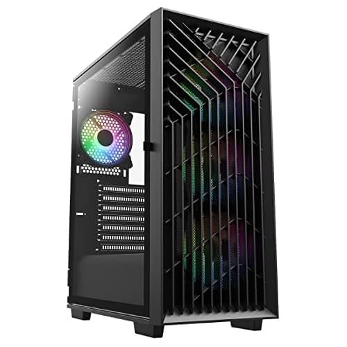 CiT Blade ATX Mid Tower Black Tempered Glass Side Panel ARGB image