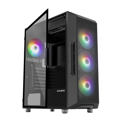 Zalman i3 NEO ATX Mid Tower Black / Silver Tempered Glass Side Panel image