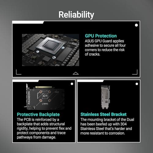 Asus DUAL Radeon RX 9060 XT 8GB GDDR6 Black image