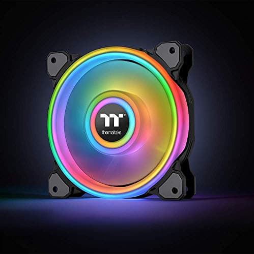 Thermaltake Riing Quad 14 RGB Radiator TT Premium Edition 140mm Black RGB PWM 60.17 CFM 3-Pack image
