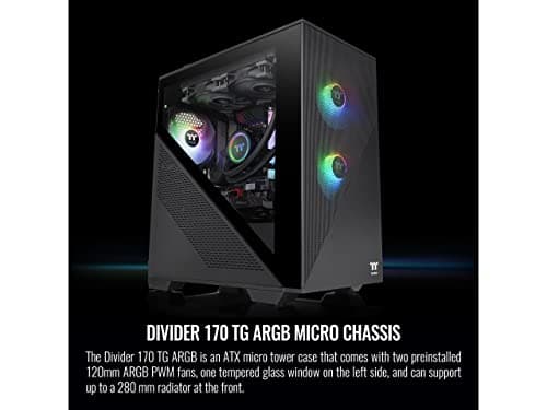 Thermaltake Divider 170 TG ARGB Micro ATX Mid Tower Black Tempered Glass image
