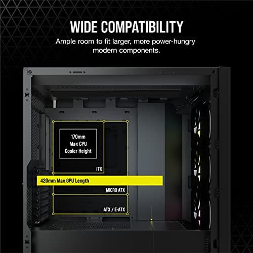 Corsair iCUE 5000X RGB ATX Mid Tower Black Tempered Glass Side Panel image