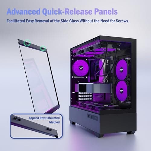 KEDIERS G7 Black 5 ARGB Fans image