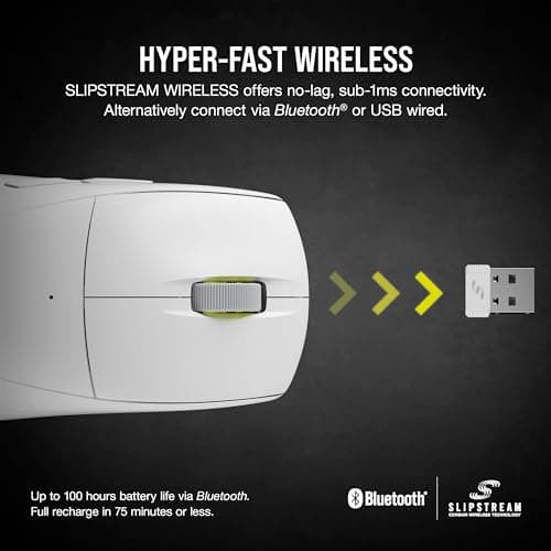 Corsair M75 AIR Wireless/Wired/Bluetooth Gaming Mouse - White image