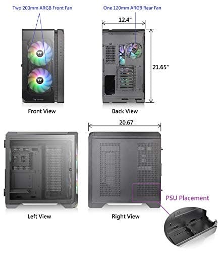 Thermaltake View 51 ARGB Edition ATX Full Tower Black Tempered Glass Side Panel, USB 3.2 Gen 2 Type-C, USB 3.2 Gen 1 Type-A, USB 2.0 Type-A image
