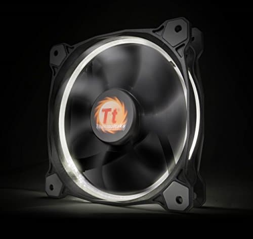 Thermaltake Riing 140mm Black / White White LED 51.15 CFM 1-Pack image