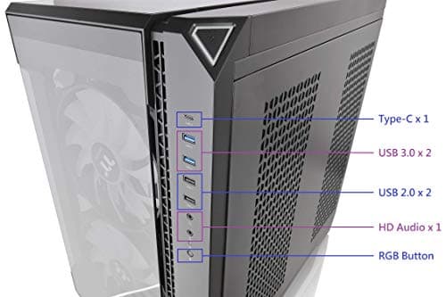 Thermaltake View 51 ARGB Edition ATX Full Tower Black Tempered Glass Side Panel, USB 3.2 Gen 2 Type-C, USB 3.2 Gen 1 Type-A, USB 2.0 Type-A image