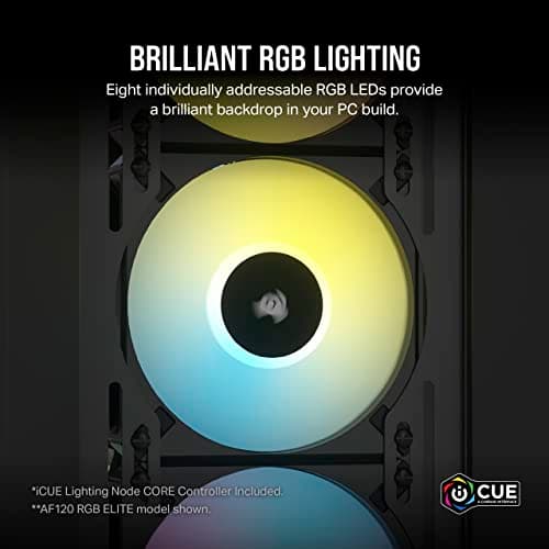 Corsair iCUE AF120 120mm Black RGB PWM SLIM 56.3 CFM 2-Pack image