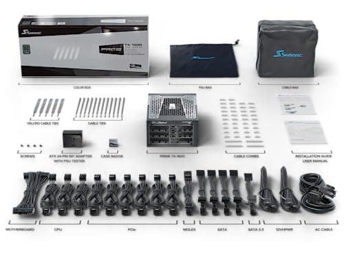 SeaSonic PRIME TX-1600 ATX 3.0 Black / Silver 1600W Fully Modular ATX 80+ Titanium Certified image