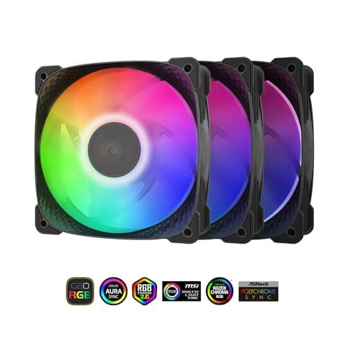 Geometric Future Squama 3805 120mm Black PWM ARGB 115 CFM 3-Pack image
