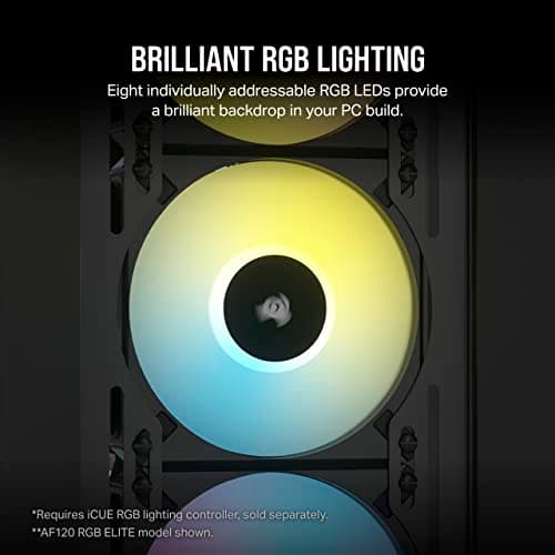 Corsair iCUE AF140 RGB ELITE 140mm Black PWM RGB 2-Pack image