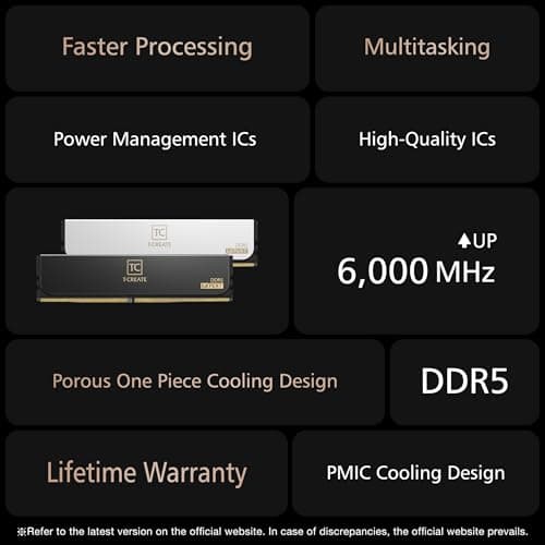 TEAMGROUP T-Create Expert White DDR5-6800 CL36 96GB (2x48GB) image