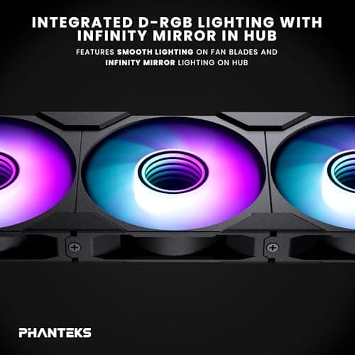Phanteks M25G2-120 120mm Black PWM D-RGB Reverse 3-Pack image