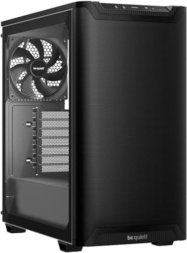 be quiet! Pure Base 501 Airflow ATX Mid Tower Black Tempered Glass Side Panel, USB 3.2 Gen 2 Type-C, USB 3.2 Gen 1 Type-A image
