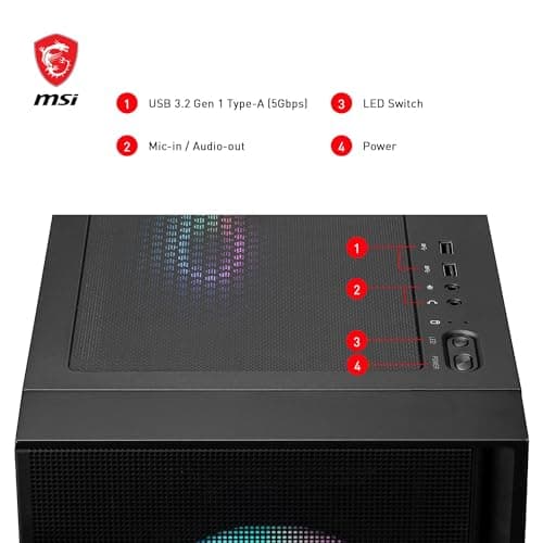 MSI MAG FORGE 320R AIRFLOW ATX Mid Tower Black Tempered Glass image