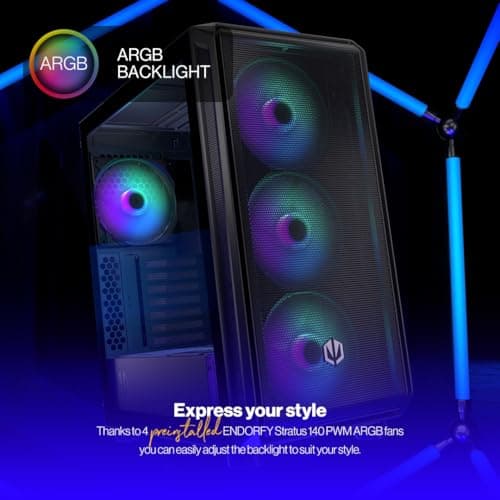 ENDORFY ARX 500 ARGB ATX Mid Tower Black Tempered Glass Side Panel image