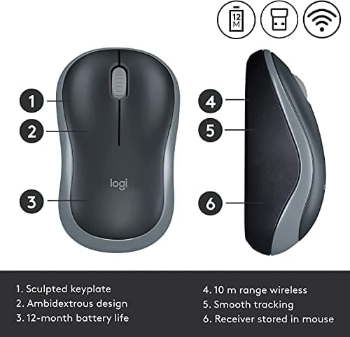 Logitech Wireless Mouse M185 (Swift Grey) image
