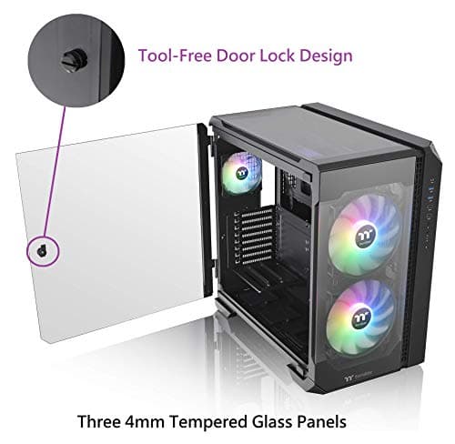 Thermaltake View 51 ARGB Edition ATX Full Tower Black Tempered Glass Side Panel, USB 3.2 Gen 2 Type-C, USB 3.2 Gen 1 Type-A, USB 2.0 Type-A image