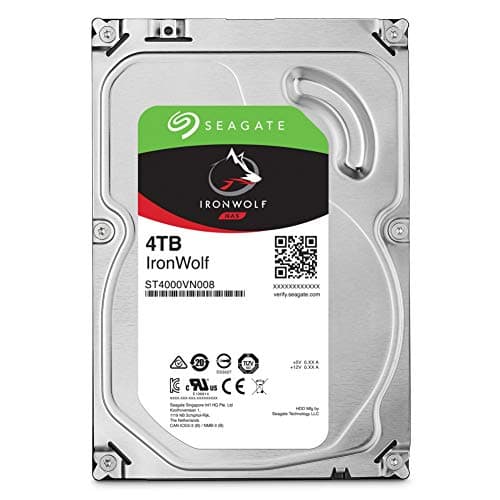 Seagate IronWolf 4TB NAS Hard Drive HDD – CMR 3.5 Inch SATA 6Gb/s 5900 RPM 64MB Cache for RAID Network Attached Storage – Frustration Free Packaging (ST4000VNZ08) image