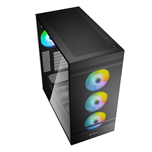 SHARKOON Rebel C50 RGB ATX Mid Tower Black Tempered Glass Side Panel image