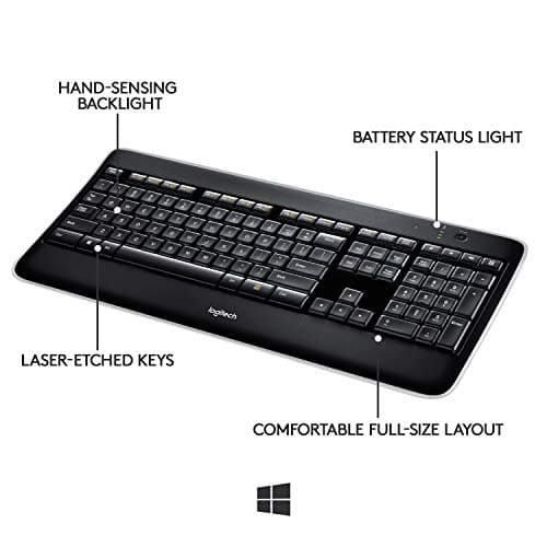 Logitech K800 Wireless Illuminated Keyboard - Backlit Keyboard, Fast-Charging, Dropout-Free 2.4GHz Connection image