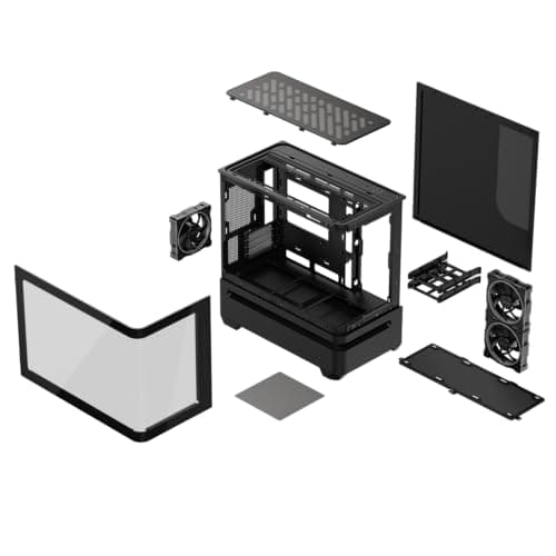 Asus Prime AP202 Micro ATX Mid Tower Black with Tempered Glass Side Panel and USB 3.2 Gen 2x2 Type-C, USB 3.2 Gen 1 Type-A image
