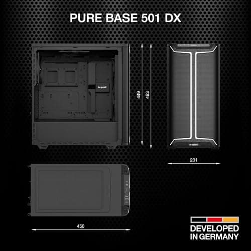 be quiet! Pure Base 501 DX ATX Mid Tower Black Tempered Glass Side Panel image