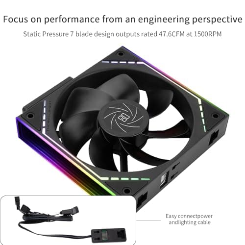 Thermalright TL-M12QR 120mm Black PWM Addressable RGB 47.6 CFM image