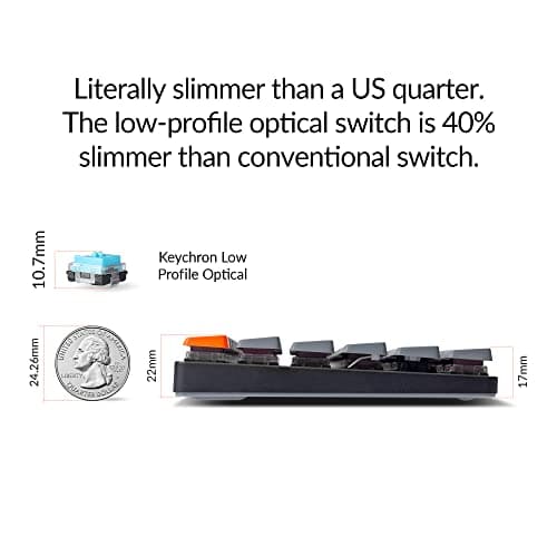 Keychron K3 V2 Ultra-slim RGB Wired/Bluetooth/Wired Standard Keychron Optical Red Low Profile (Hot-Swappable) Keyboard image