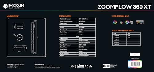ID-COOLING ZOOMFLOW 360 XT 68.2 CFM Water 360mm Black image