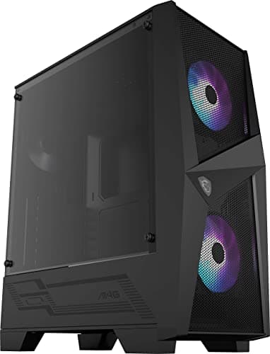 MSI MAG FORGE 100R ATX Mid Tower Black Tempered Glass Side Panel USB 3.2 Gen 1 Type-A image
