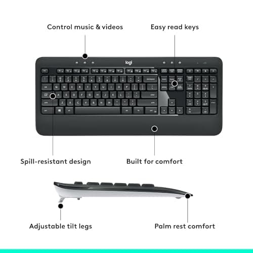 Logitech MK540 Advanced Wireless/Wired Standard Keyboard With Optical Mouse image