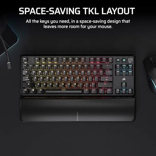 Corsair K70 CORE TKL RGB Bluetooth/Wireless/Wired Gaming Keyboard image