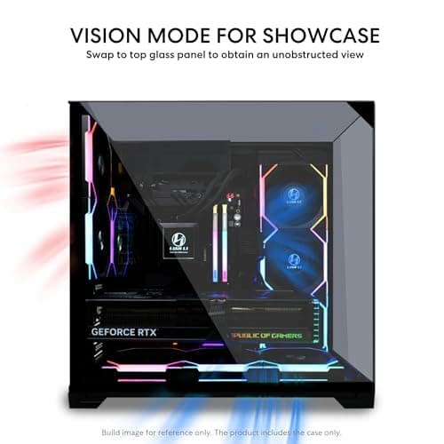 Lian Li O11 VISION COMPACT ATX Mid Tower Black with Tempered Glass Side Panel, USB 3.2 Gen 2 Type-C, and USB 3.2 Gen 1 Type-A image