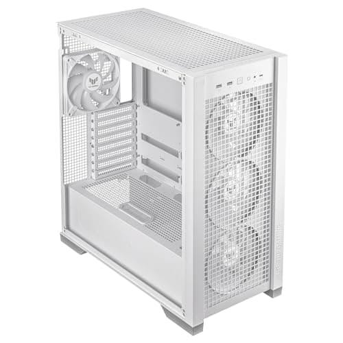 Asus TUF Gaming GT302 ARGB ATX Mid Tower White Tempered Glass Side Panel, ARGB image