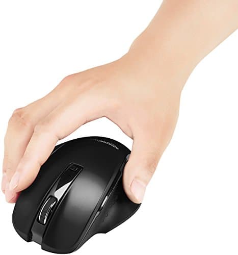 AmazonBasics Compact Ergonomic Wireless PC Mouse with Fast Scrolling - Black image