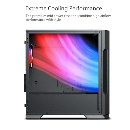 Vetroo M03 Micro ATX Mini Tower Black with Tempered Glass Side Panel and USB 3.2 Gen 1 Type-A, USB 2.0 Type-A image