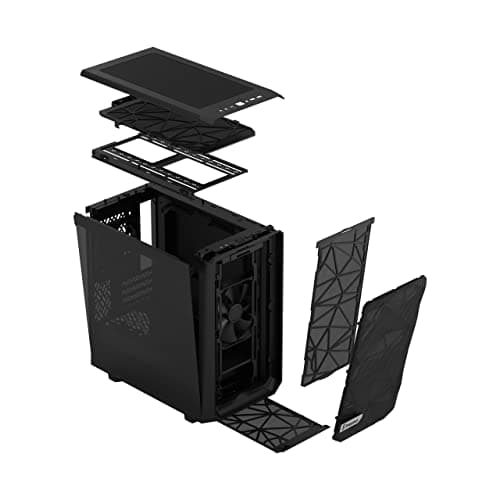 Fractal Design Meshify 2 Mini Micro ATX Mid Tower Black with Tinted Tempered Glass Side Panel and USB 3.2 Gen 2 Type-C USB 3.2 Gen 1 Type-A image