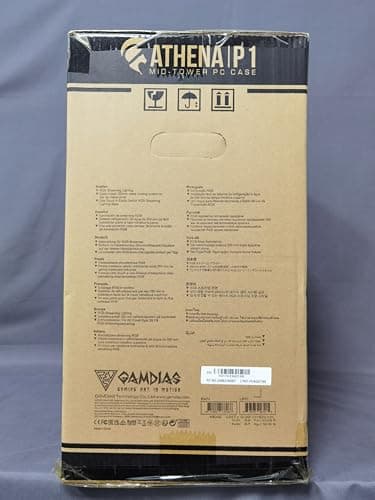 GAMDIAS ATHENA P1 ATX Mid Tower Black with Tempered Glass Side Panel and USB 3.2 Gen 1 Type-C, USB 3.2 Gen 1 Type-A, USB 2.0 Type-A image